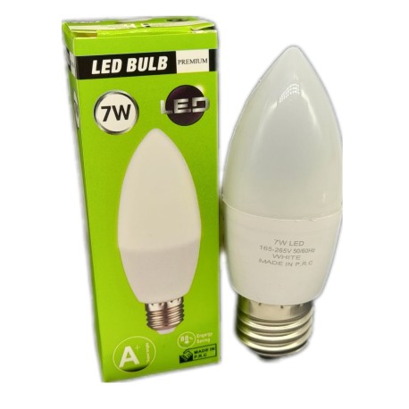 AMPOLLETA TIPO VELA 7W E27 LUZ BLANCA